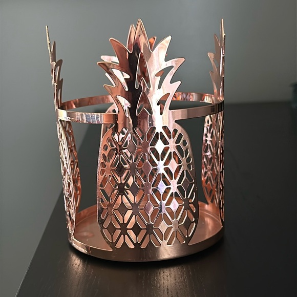 Other - Rose gold metallic pineapple candle holder
